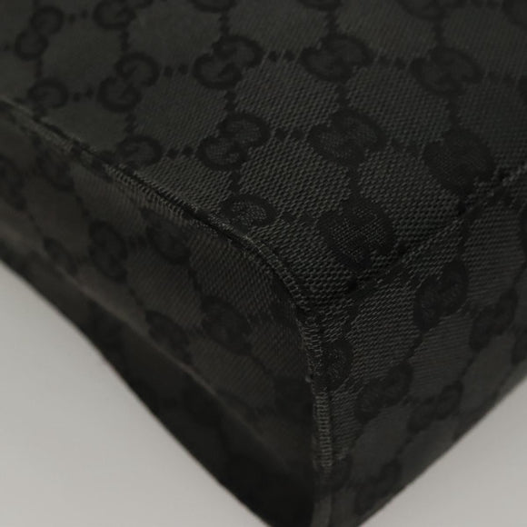 GUCCI GG Canvas Jackie Shoulder Bag Black Silver 001 3355 1781 Auth 133986