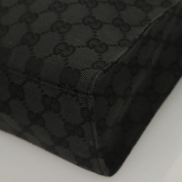 GUCCI GG Canvas Jackie Shoulder Bag Black Silver 001 3355 1781 Auth 133986