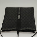 GUCCI GG Canvas Jackie Shoulder Bag Black Silver 001 3355 1781 Auth 133986-16