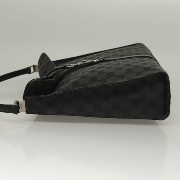 GUCCI GG Canvas Jackie Shoulder Bag Black Silver 001 3355 1781 Auth 133986