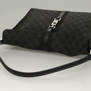 GUCCI GG Canvas Jackie Shoulder Bag Black Silver 001 3355 1781 Auth 133986-6