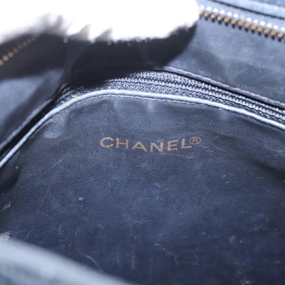 CHANEL COCO Mark Shoulder Bag Caviar Skin Navy CC Auth 133988