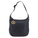 CHANEL COCO Mark Shoulder Bag Caviar Skin Navy CC Auth 133988-1