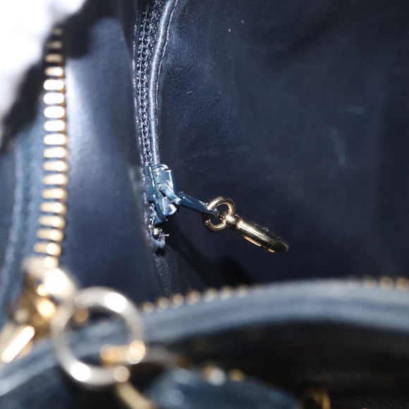 CHANEL COCO Mark Shoulder Bag Caviar Skin Navy CC Auth 133988