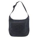 CHANEL COCO Mark Shoulder Bag Caviar Skin Navy CC Auth 133988-13