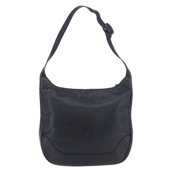 CHANEL COCO Mark Shoulder Bag Caviar Skin Navy CC Auth 133988