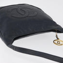 CHANEL COCO Mark Shoulder Bag Caviar Skin Navy CC Auth 133988-7