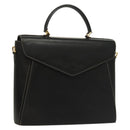 Salvatore Ferragamo Hand Bag Leather Black Gold Auth 133992-1