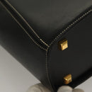 Salvatore Ferragamo Hand Bag Leather Black Gold Auth 133992-8