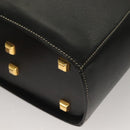 Salvatore Ferragamo Hand Bag Leather Black Gold Auth 133992-17