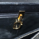 Salvatore Ferragamo Hand Bag Leather Black Gold Auth 133992-9