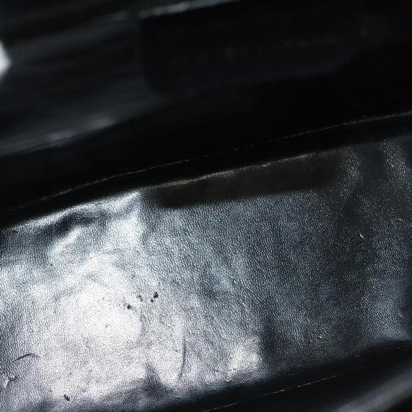 Salvatore Ferragamo Hand Bag Leather Black Gold Auth 133992