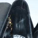 Salvatore Ferragamo Hand Bag Leather Black Gold Auth 133992-18