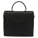 Salvatore Ferragamo Hand Bag Leather Black Gold Auth 133992-13