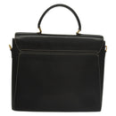 Salvatore Ferragamo Hand Bag Leather Black Gold Auth 133992-2