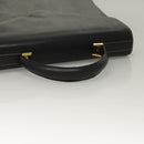Salvatore Ferragamo Hand Bag Leather Black Gold Auth 133992-7