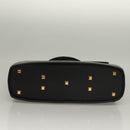 Salvatore Ferragamo Hand Bag Leather Black Gold Auth 133992-5