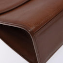 Burberrys Hand Bag Leather Brown Gold Auth 133999-14