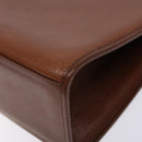 Burberrys Hand Bag Leather Brown Gold Auth 133999-15