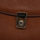 Burberrys Hand Bag Leather Brown Gold Auth 133999-17