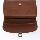 Burberrys Hand Bag Leather Brown Gold Auth 133999-10