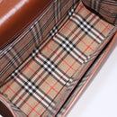 Burberrys Hand Bag Leather Brown Gold Auth 133999-11