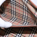 Burberrys Hand Bag Leather Brown Gold Auth 133999-21