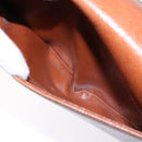 Burberrys Hand Bag Leather Brown Gold Auth 133999-12