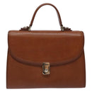 Burberrys Hand Bag Leather Brown Gold Auth 133999-13