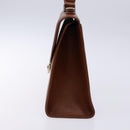 Burberrys Hand Bag Leather Brown Gold Auth 133999-4