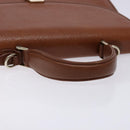 Burberrys Hand Bag Leather Brown Gold Auth 133999-7