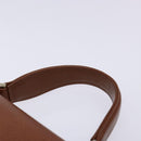 Burberrys Hand Bag Leather Brown Gold Auth 133999-8