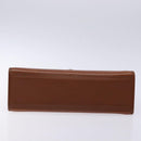 Burberrys Hand Bag Leather Brown Gold Auth 133999-5