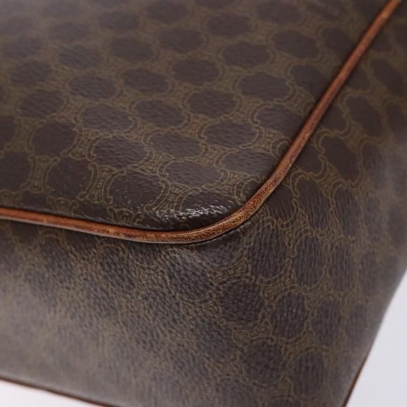 CELINE Macadam Canvas Shoulder Bag PVC Brown Gold Auth 134002