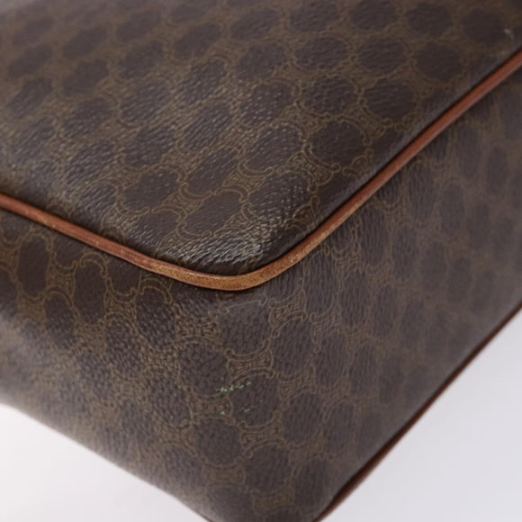 CELINE Macadam Canvas Shoulder Bag PVC Brown Gold Auth 134002