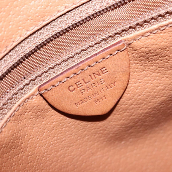 CELINE Macadam Canvas Shoulder Bag PVC Brown Gold Auth 134002