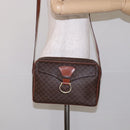 CELINE Macadam Canvas Shoulder Bag PVC Brown Gold Auth 134002-22