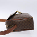 CELINE Macadam Canvas Shoulder Bag PVC Brown Gold Auth 134002-4