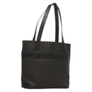CELINE Macadam Canvas Hand Bag PVC Leather Black Gold Auth 134008-1