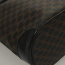 CELINE Macadam Canvas Hand Bag PVC Leather Black Gold Auth 134008-16