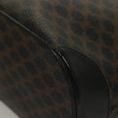 CELINE Macadam Canvas Hand Bag PVC Leather Black Gold Auth 134008-17