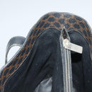 CELINE Macadam Canvas Hand Bag PVC Leather Black Gold Auth 134008-23