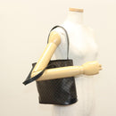CELINE Macadam Canvas Hand Bag PVC Leather Black Gold Auth 134008-26