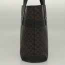 CELINE Macadam Canvas Hand Bag PVC Leather Black Gold Auth 134008-4