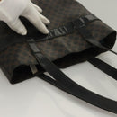 CELINE Macadam Canvas Hand Bag PVC Leather Black Gold Auth 134008-6