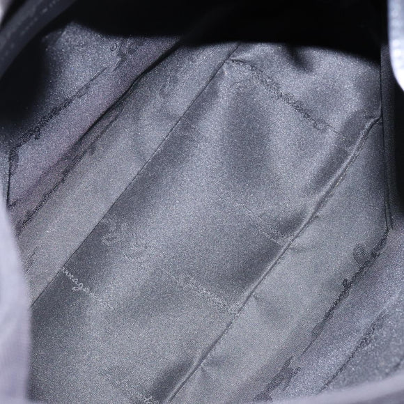 Salvatore Ferragamo Vala Shoulder Bag Canvas Black Silver Auth 134009