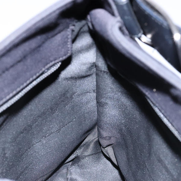 Salvatore Ferragamo Vala Shoulder Bag Canvas Black Silver Auth 134009