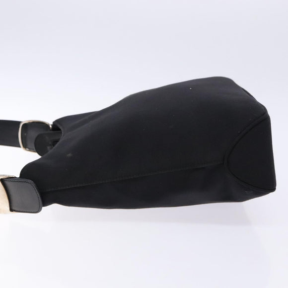 Salvatore Ferragamo Vala Shoulder Bag Canvas Black Silver Auth 134009