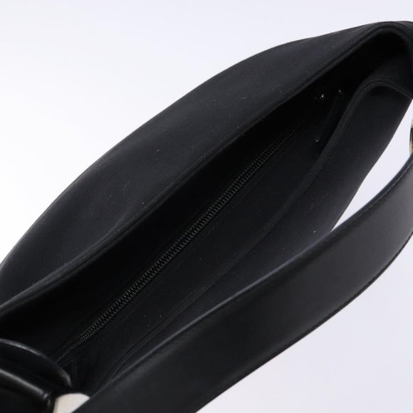 Salvatore Ferragamo Vala Shoulder Bag Canvas Black Silver Auth 134009