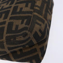 FENDI Zucca Canvas Hand Pouch Black Brown Auth 134013-15